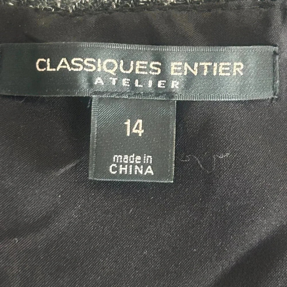 Classiques Entier Black Tweed Professional Sleeveless Wool Blend Sheath Dress - Picture 2 of 7